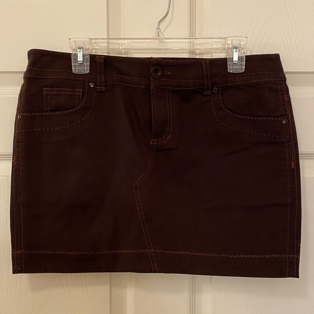 BCBGirls Brown Cotton Mini Skirt